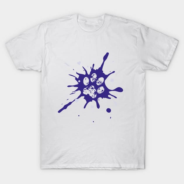 Dow Paw Paint Splash - Blue T-Shirt by Ravendax